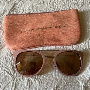 Rose colored glasses and case